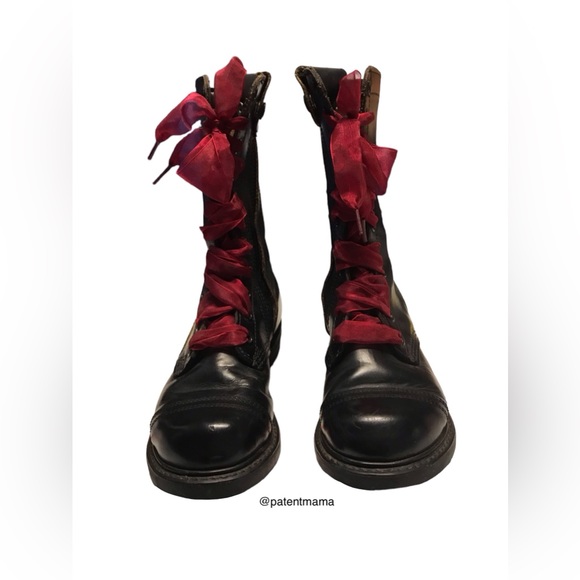 WOMENS VINTAGE CAROLINA REAL LEATHER LOGGER WORK BOOTS WITH A TOUCH OF GLAM - Picture 2 of 13